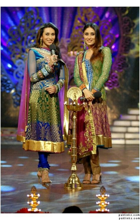 Anarkali Frock, Karishma Kapoor, Asian Clothes, Karisma Kapoor, Colorful Outfits, Patiala Salwar, Desi Clothes, Kareena Kapoor Khan, Indian Couture