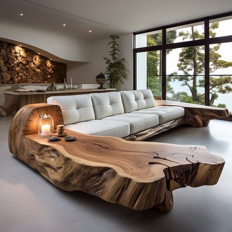 Organic Wood Furniture Design Features For Your Dream Home Living Room Colour Design, Wood Furniture Design, Wood Bedroom Furniture, Live Edge Furniture, Log Furniture, Organic Wood, Design Layout, Room Colors, Dream Home Design