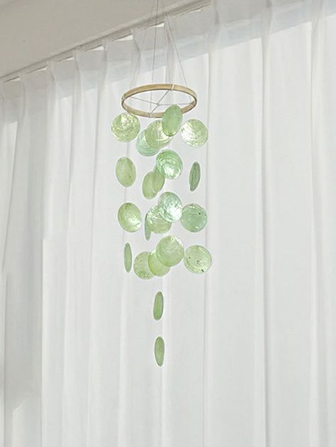 1pc Natural Shell Wind Chimes Artwork Bohemian Hanging Dream Catchers Room Decoration Gifts Zen Charm Soft TonesI discovered amazing products on SHEIN.com, come check them out! Capiz Shell Wind Chimes, Collar Conchas, Dream Catcher Room, Wind Charm, Seashell Art Diy, College House Decor, Beachy Bedroom, Shell Wind Chimes, Dorm Inspiration