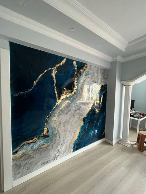 Interior Design Painting Ideas, Marble Wall Design, Room Wall Art Aesthetic, Bedroom Wall Painting Ideas, Aesthetic Wall Painting, Epoxy Wall Art, Decor For Bedroom Wall, Bedroom Wall Painting, Painting Ideas Wall