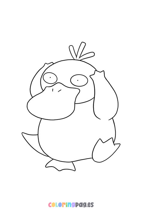 Discover fun and creative ways to engage your kids with our free Psyduck coloring page, perfect for all Pokémon fans! Pokemon Tattoo Psyduck, Psyduck Tattoo, Pokemon Line Art, Psyduck Art, Psyduck Painting, Snorlax Tattoo, Pokemon Lineart, Squirtle Coloring Page, Pokemon Tattoo