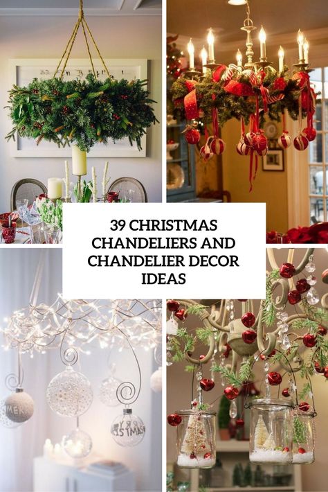 Decorate Chandelier For Christmas, Diy Christmas Chandelier, Christmas Chandelier Decorations, Christmas Chandelier Ideas, Chandelier Christmas Decorations, Christmas Decorated Chandeliers, Chandelier Christmas Decor, Christmas Chandelier Decor, Christmas Chandeliers