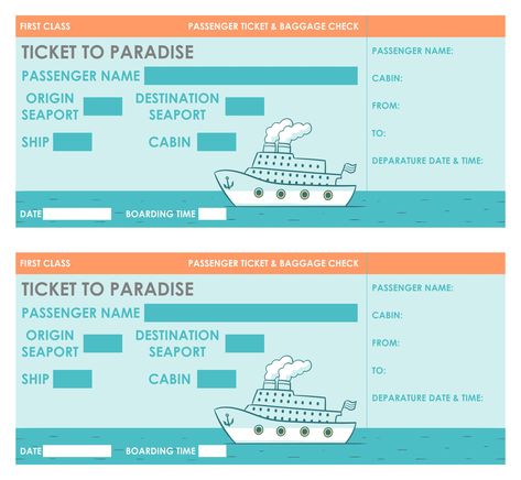 Ship Ticket Design, Cruise Boarding Pass Template Free, Cruise Ticket Template Free, Ticket Design Template Free Printable, Boarding Pass Invitation Template, Carnival Birthday Party Invitations, Tickets Design, Carnival Ticket, Ticket Template Printable