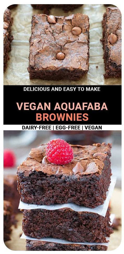 Aquafaba Desserts Vegan, Aquafaba Brownies, Vegan Brownies Easy, Best Vegan Brownies, Aquafaba Recipes, Vegan Chocolate Brownies, Vegan Brownies Recipe, Fudgy Brownie Recipe, Vegan Brownies