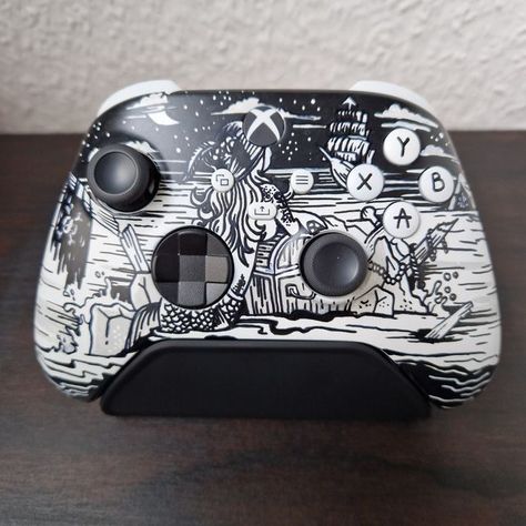 Xbox Controller Painting Ideas, Control Xbox, Custom Xbox, Xbox Console, Xbox Controller, Pirate Theme, Working On It, Fun At Work, Gamer Girl