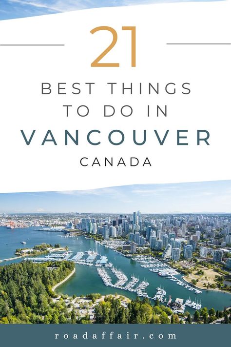 Looking for your next adventure in Vancouver? Check out our guide to the 21 best things to do in in Vancouver. From breathtaking natural scenery to unique cultural experiences, you'll find something for everyone. Don't miss out—save this pin and click through to read the full list. Road Trip Backpack, Richmond Vancouver, Things To Do In Vancouver, Visit Vancouver, Places To Visit In Canada, Things To Do In Canada, Canada Travel Guide, Granville Island, Travel Packing Tips