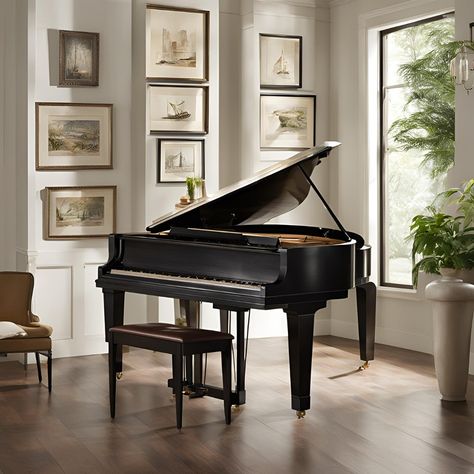 Modern Piano Room, Music Room At Home, Piano In Home, Piano Room Aesthetic, Piano Interior Design, Piano Room Design, Grand Piano Living Room, Piano Home, Grand Piano Room