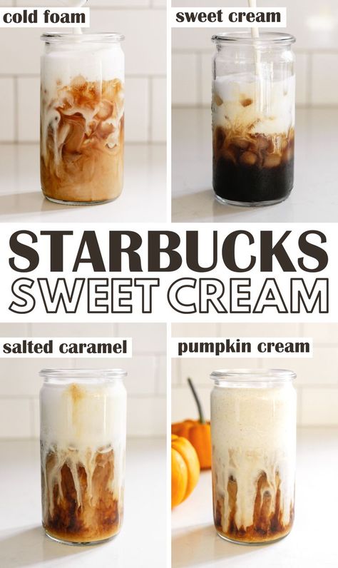 Starbucks Sweet Cream Cold Foam, Sweet Cream Cold Foam Recipe, Chia Tea Recipe, Cream Cold Foam Recipe, Starbucks Sweet Cream, Starbucks Copycat Recipes Drinks, Cold Foam Recipe, Foam Recipe, Sweet Cream Cold Foam