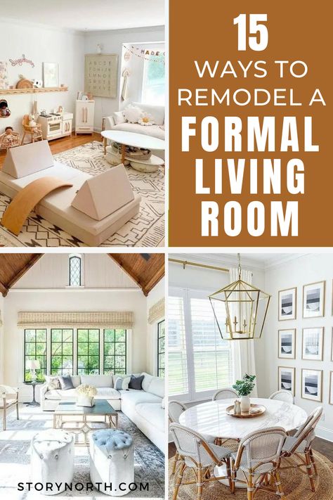 15 Practical Tips for Remodeling a Formal Living Room That's Both Stylish and Sustainable Non Formal Living Room Ideas, Alternative Formal Living Room Ideas, Small Formal Living Room Ideas, Formal Living Room Alternative, Formal Living Room Ideas, Small Workout Room, Formal Living Room Designs, Coffee Table Small Space, Family Friendly Living Room