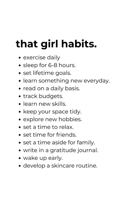 #thatgirlaesthetic #thatgirlhabits #personlaimprovement #becomethebestversionofyourself #glowuptips #girlstips Skincare Selfcare, That Girl, Winter Arc, My Daily Routine, Learn Something New Everyday, My Morning Routine, Practicing Self Love, Becoming Her, Self Care Bullet Journal