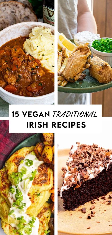 Explore 15 Vegan Irish Recipes: hearty stew, Boxty, Shepherd's Pie, Soda Bread, Colcannon, and more. For St. Patrick's Day, add Irish luck to your plant-based meals. Vegan Irish Breakfast, Irish Dinner Recipes Vegetarian, Vegetarian Irish Stew, Vegan Hobbit Recipes, Vegetarian Pub Food, Vegan Irish Food, Healthy Irish Recipes, Vegan St Patricks Day Food, Vegetarian St Patricks Day Recipes