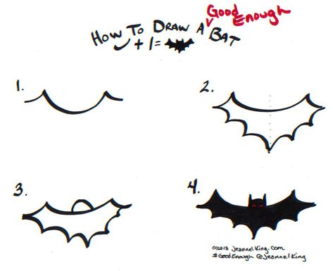 Undercut Draw A Bat, Trin For Trin Tegning, Easy Halloween Drawings, Easy Doodles Drawings, Halloween Painting, Halloween Drawings, Easy Drawings Sketches, Cute Doodles Drawings, Mini Drawings