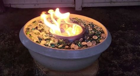 Mini Firepit | Hometalk Rving Hacks, Outdoors Crafts, Mini Fire Pit, Tabletop Fire Bowl, Garden Seats, Tabletop Firepit, Diy Bbq, Outdoor Crafts, Roasting Marshmallows