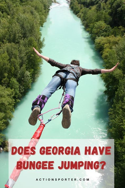 Georgia: Where adventure meets the horizon! 🏞️ Uncover if there are any bungee jumping spots in the Peach State and elevate your sense of thrill. Get ready to free-fall from towering heights, surrounded by picturesque scenery. Whether you're a daredevil seeking an adrenaline rush or just curious about bungee jumping, this guide has all the information you need to satisfy your curiosity. Take the plunge, Georgia style! Bungee Jumping, Adventure Sports, Skydiving, Queenstown, Extreme Sports, Whistler, Rock Climbing, Mountaineering, Outdoor Adventure