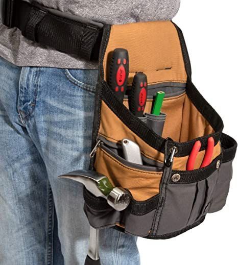 Keep your tools nearby and perfectly organized with the Dickies 8-Pocket Padded Tool Belt/Utility Pouch. Constructed of heavy-duty canvas and sporting a reinforced puncture-resistant back liner, this durable side pouch features a main compartment that easily accommodates bulky items. Four interior pockets line the main compartment and are perfect for keeping small tools or paintbrushes at the ready. Tool Belt Pouch, Leather Tool Belt, Tool Apron, Tool Pouches, Tool Belts, Perfectly Organized, General Construction, Work Belt, Small Tools