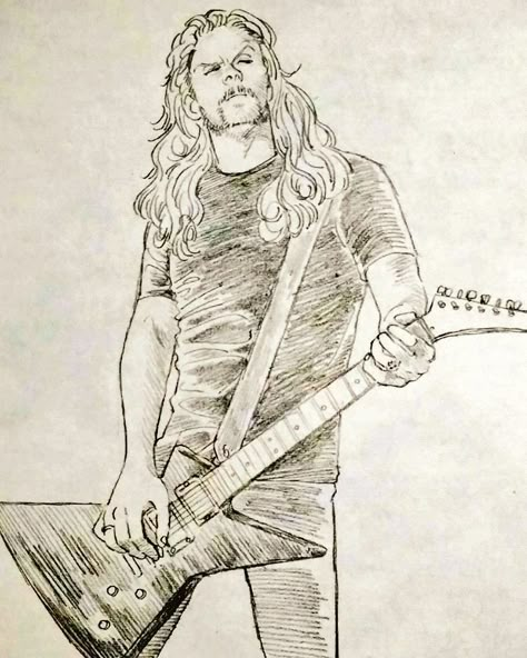 James Metallica, Metal Drawing, Metallica Art, Heavy Metal Art, Music Drawings, Thrash Metal, Art Drawings Sketches, Art Reference Poses, Art Sketchbook