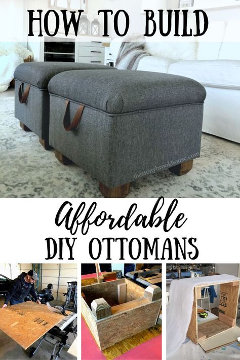 Restauration Hardware, Diy Storage Ottoman, Diy Ottoman, Upholstery Diy, Furniture Renovation, Diy Furniture Table, Diy Furniture Projects, Redo Furniture, Diy Home Improvement