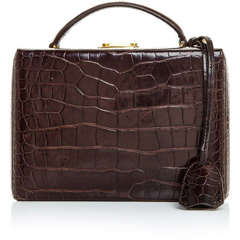 Cross Purses, Frame Bags, Crocodile Purse, Crocodile Handbags, Clasp Purse, Brown Handbags, Brown Purse, Mark Cross, Frame Bag