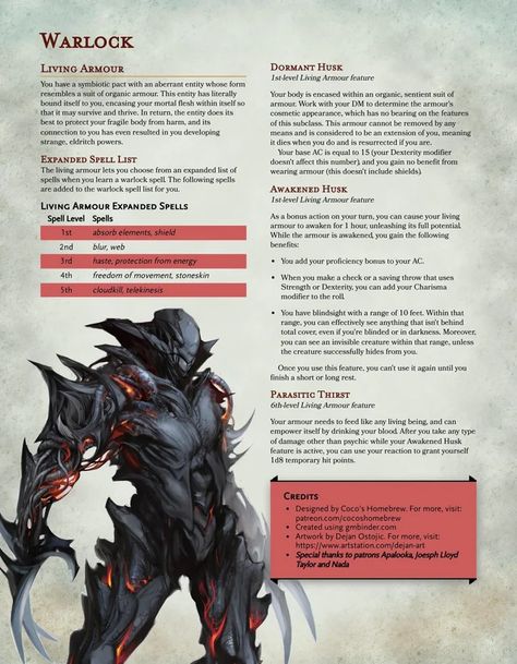 Dnd Warlock Subclasses Homebrew, Warlock Items 5e, Warlock Homebrew, Dnd Abilities, Dnd Homebrew Classes 5e, Dnd Warlock, Dnd Subclasses, Homebrew Classes, Warlock Dnd