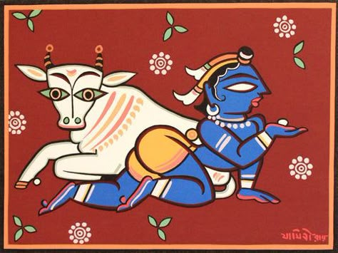 Gifts Illustration, Jamini Roy, Ganesha Drawing, Bengali Art, Indian Painting, Vedic Art, Madhubani Art, Indian Folk Art, Madhubani Painting