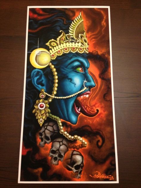 Tattoo Colorful, Kali Tattoo, Arte Yoga, Colorful Canvas Art, Modern Art Canvas Painting, Maa Kali, Beautiful Art Paintings, Vedic Art, Female Art Painting