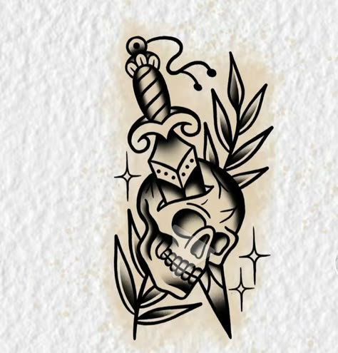 Old School Dagger Tattoo, American Traditional Dagger Tattoo, American Traditional Dagger, Traditional Tattoo Outline, Traditional Tattoo Stencils, Traditional Tattoo Drawings, Traditional Black Tattoo, Traditional Tattoo Inspiration, Traditional Tattoo Flowers