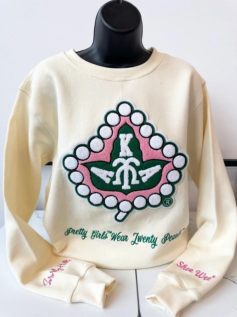 Alpha Kappa Alpha Jackets, Alpha Kappa Alpha Clothing, Alpha Kappa Alpha Shirt, Aka Apparel, Alpha Kappa Alpha Paraphernalia, Aka Sorority Gifts, Sigma Lambda Gamma, Cream Crewneck, Kappa Alpha Psi Fraternity