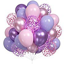 Check this out! Party Decor Purple, Lila Party, Engagement Balloons, Day Party Decor, Hen Party Decorations, Purple Confetti, Purple Balloons, Balloon Ribbon, Pink Confetti