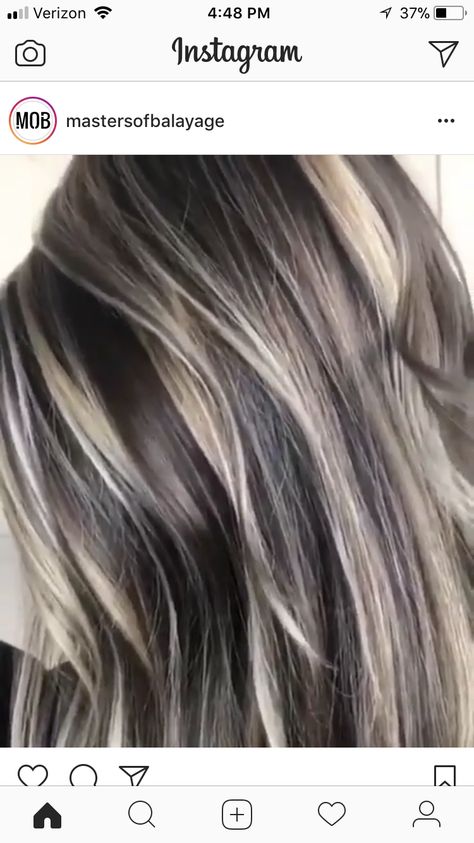 Pewter Highlights Hair, Grey Hair Inspiration Aging Gracefully, Brown Hair With Gray Highlights, Gray Highlights Brown Hair Over 50, Blonde Hair Going Grey, Hair Streaks Blonde, Blonde Hair With Grey Highlights, Dark To Light Hair, Blonde Highlights On Dark Hair