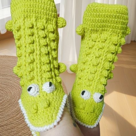 Pattern Release - Crochet Your Own Unique Crocodile Socks #crochetcrocodile #crochetpatterns #crochetanimals #patternrelease #crochetsocks #funnycrochet #crochetgifts Crocodile Socks, Crochet Humor, Crochet Socks, Crochet Gifts, Crochet Animals, Crochet Patterns, Socks, Crochet, Pattern