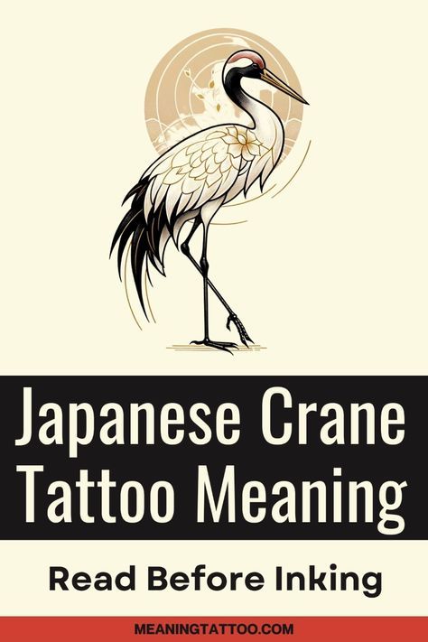 Are you considering a Japanese crane tattoo? Discover what this powerful symbol represents in Japanese culture, from grace to eternal happiness. 

BONUS INFORMATION on choosing the right design for you. Learn more and embark on your tattoo journey with confidence. Japanese Crane Meaning, Crane Tattoo Japanese, Japanese Crane Tattoo Design, Japanese Culture Tattoo, Japanese Symbol Tattoo, Japanese Symbols And Meanings, Crane Tattoo Meaning, Sandhill Crane Tattoo, Crane Tattoo Design