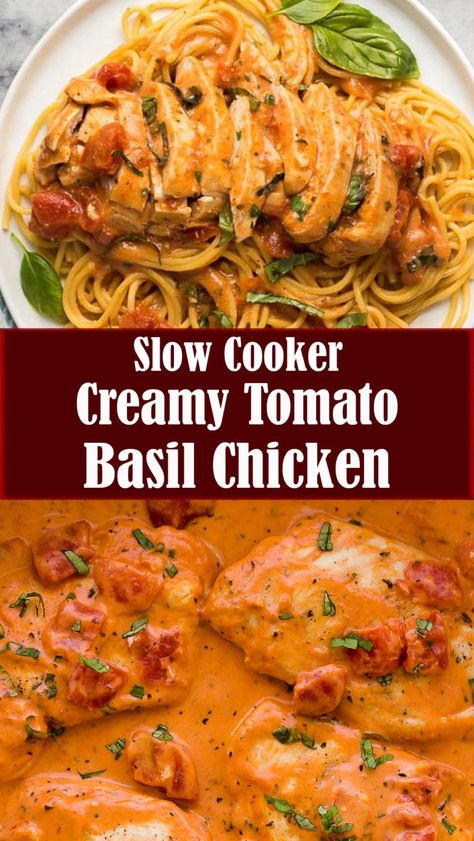 Slow Cooker Creamy Tomato Basil Chicken – Reserveamana Crock Pot Tomato Basil Chicken, Tomato Basil Chicken Pasta Crockpot, Tomatoe Basil Crockpot Chicken, Slow Cooker Creamy Tomato Basil Chicken, Creamy Tomato Basil Chicken Crockpot, Slow Cooker One Pot Chicken Dinner, Crock Pot Italian Chicken Pasta, Chicken Thigh Pasta Crockpot, Slow Cook Chicken Casserole