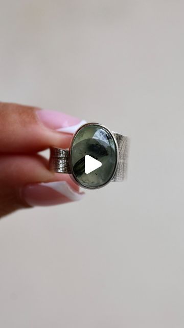 Mariia Durova on Instagram: "New ring and new process for you 💚 Handcrafted silver ring with prehnite and leaf texture 🍃@oriworkshop

Available in my website (link in bio) 

Worldwide shipping 📦

#giftforher #prehnitejewelry #silversmith #etsymetal #riojeweler #workshop #silverring #gemstonejewelry" Handmade Silver Rings, Silversmith Rings, Metal Jewelry Making, Leaf Texture, Website Link, Metal Jewelry, My Website, Jewelry Inspiration, Gemstone Jewelry