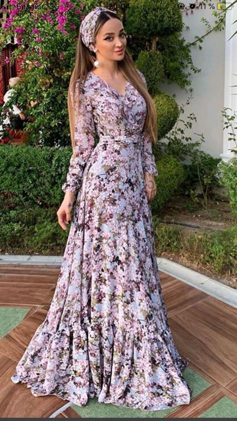 Flowery Material Styles, Dress Home, Dress Midi, Dress Mini, Dress Jewelry, Hijab Style, Hijab Fashion, Midi Dress, Maxi Dress