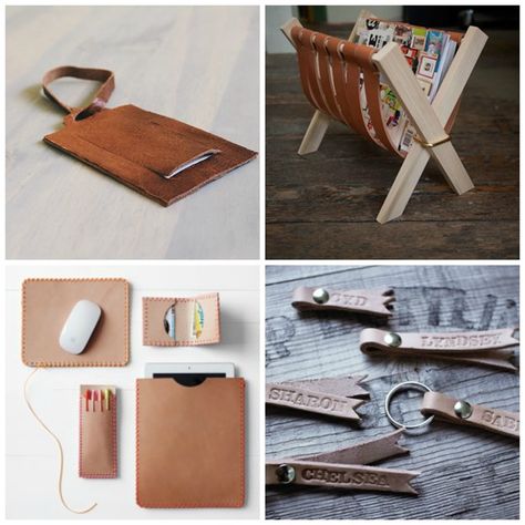 Leather DIY Gifts for Men- Tutorials on EverythingEtsy Leather Gifts For Men, Diy Leather Gifts, Diy Gifts For Christmas, Men Shopping, Holiday Hand Towels, Diy Gifts For Men, Diy Easter Gifts, Leather Anniversary Gift, Diy Cnc