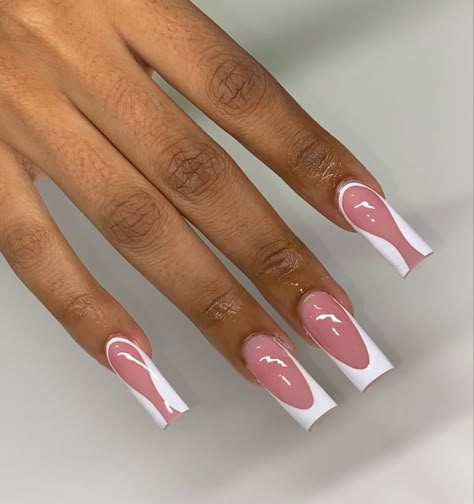 Acrylic Toe Nails, Hello Nails, Long Acrylic Nail Designs, Drip Nails, Colored Acrylic Nails, French Tip Acrylic Nails, Her Nails, Simple Acrylic Nails, Work Nails