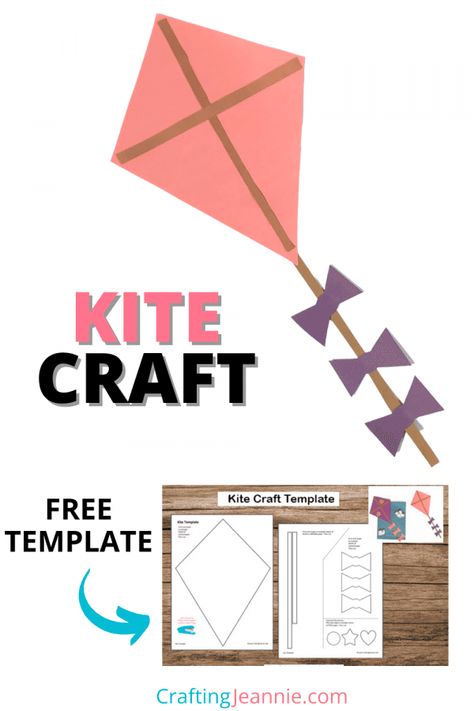 Kite Craft Template, Kite Template, Kite Craft, Kite Shop, Paper Kite, Diy Kite, Kites Craft, Spring Crafts Preschool, Umbrella Craft