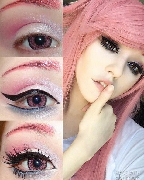 Anime Make-up, Make Up Designs, Anime Eye Makeup, Anime Cosplay Makeup, Yuno Gasai, Anime Makeup, Kawaii Makeup, Basic Makeup, Make Up Looks