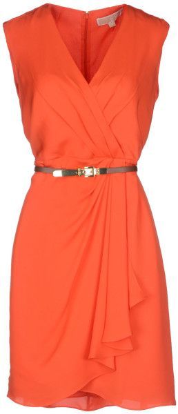 Michael By Michael Kors Short Dress in Orange (Coral) | Lyst Intresting Dresses, Short Orange Dress, Cheap Michael Kors, Business Outfit, Orange Dress, Handbags Michael Kors, Looks Style, Fashion Sense, Short Dress