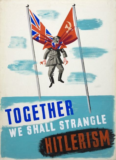 Engelse propaganda wo2 "Together we shall strangle Hitlerism" British Propaganda, Wwii Propaganda Posters, Ww2 Propaganda Posters, Ww2 Propaganda, Wwii Propaganda, Ww2 Posters, Wwii Posters, Military Poster, Propaganda Art