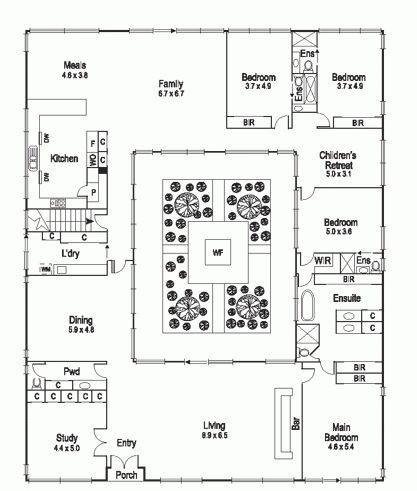 u shaped courtyard home plans | house plans u shaped with courtyards | Click below for ... | House pl ... Home Plans With Courtyard, House Plans With Pool, Courtyard Layout, Spanish Style House Plans, U Shaped House Plans, Pool Courtyard, U Shaped Houses, Pool House Plans, Courtyard House Plans