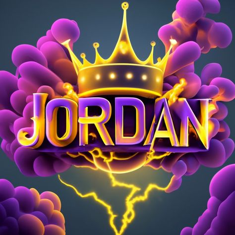 Ideogram Jordan Name, Poster Typography, Wallpaper Girly, Purple And Yellow, 3d Render, Name Art, Yellow Color, Hd Wallpaper, Jordan