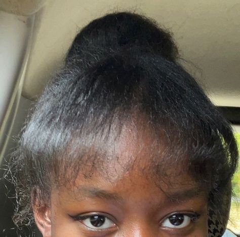 Black girl bangs Curtain Bangs 4c Hair, 4c Hair Bangs, 4c Hair Color, 4c Hair Color Ideas, Wispy Bangs Black Women, Short 4c Hair, Natural Hair Pictures, 4b Hair, Straight Bangs