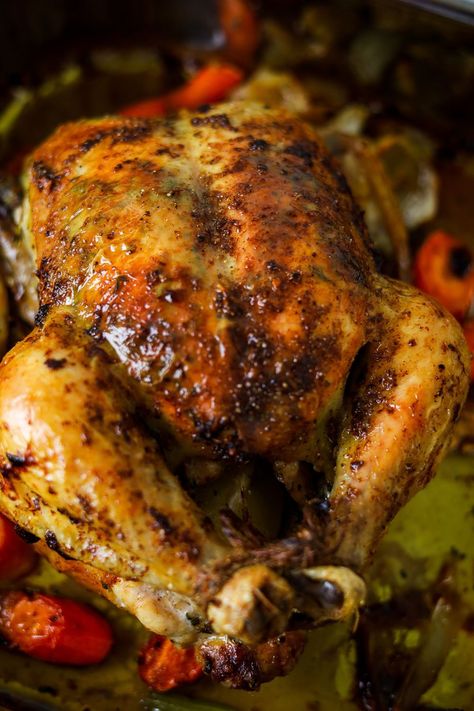 Roast Chicken Butter Under Skin, Butter Roasted Chicken, Best Roast Chicken, Creamy Potato Bake, Lemon Roasted Potatoes, The Best Roast, Best Roasted Chicken, Best Roast, Roasted Chicken Thighs