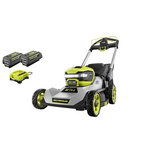 RYOBI 40V HP Brushless 21-inch Battery Self-Propelled Lawn Mower with (2) 6.0 Ah Batteries... | The Home Depot Canada