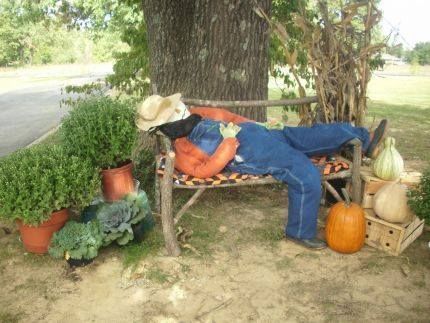 Outside Fall Decorations, Fall Yard Decor, Scarecrows For Garden, Outside Fall Decor, Fall Scarecrows, Fall Thanksgiving Decor, Fine Gardening, Autumn Decorating, Fall Outdoor Decor