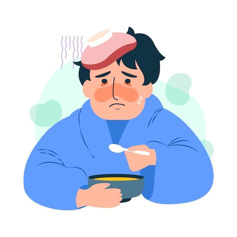 Cold Illustration, Sick Person, Body Condition, Animated Characters, Bored Panda, Character Illustration, Graphic Resources, Persona, Vector Free