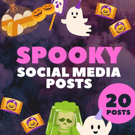 Creepy Creatives Set of 20 Halloween Social Media Post Templates, Spooky Bundle Ready-to-Post Graphics Halloween Social Media Post Templates Halloween Instagram Post, Witchy Elements, Halloween Promotions, Halloween Instagram, Halloween Social, Halloween Graphics, Spooktacular Halloween, Halloween Geist, Hauntingly Beautiful