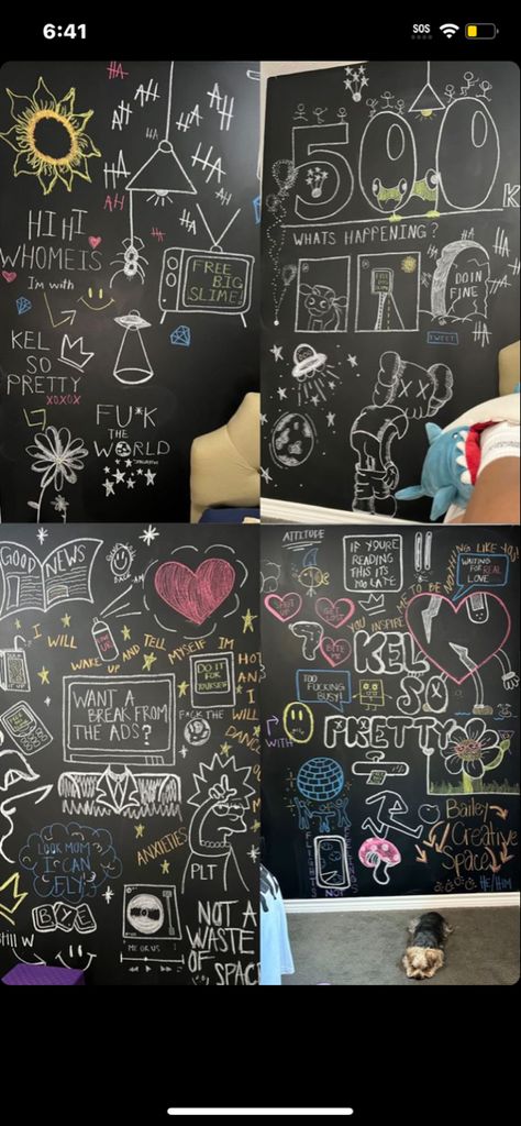 Things To Draw On Chalkboard Wall, Black Chalk Wall Bedroom, Bedroom Chalkboard Ideas, Chalk Wall Ideas Bedroom, Chalk Board Wall Ideas, Chalkwall Ideas Bedroom, Blackboard Wall Bedroom, Chalk Wall Drawings, Chalk Wall Bedroom