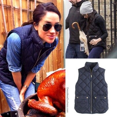 Meghan Markle wearing Jcrew Excursion Vest in Navy and Black http://liketk.it/2LpUT #liketkit @liketoknow.it #LTKsalealert Jcrew Vest Outfits For Women, Meghan Markle 2022 Style, Meghan Markle Winter Outfits, Meghan Markle Fall Style, Meghan Markle Winter Style, Meghan Markle Casual Style, Meghan Markle 2022, Meghan Markle Style Casual, Navy Vest Outfit